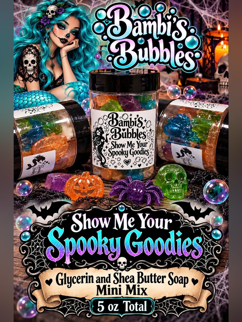 LIMITED SUPPLY -Spooky Goodies Glycerin & Shea Butter Soap Mini Mix 5oz